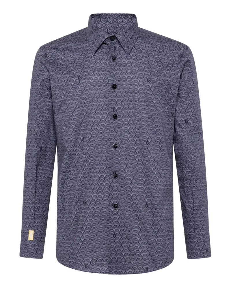 Billionaire Hemd mit Löwenprint - Blau Blau