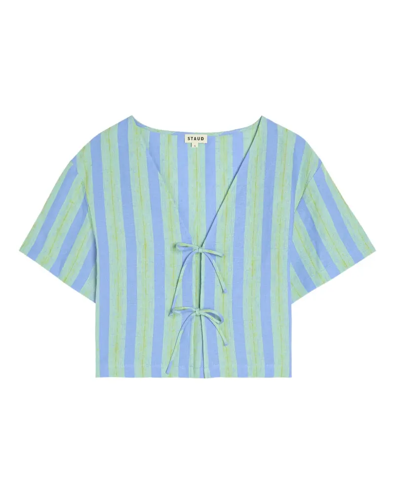 STAUD Ava striped tie-fastening top - Blau Blau