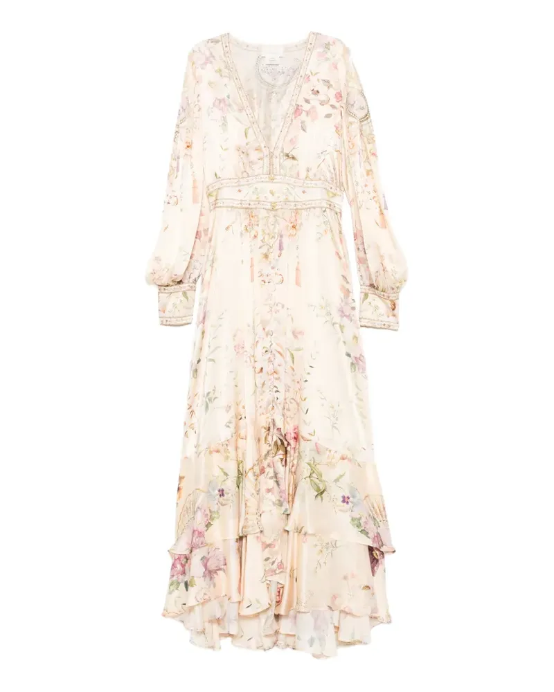 Camilla Adorned In Aranjuez floral-print silk maxi dress - Nude Nude