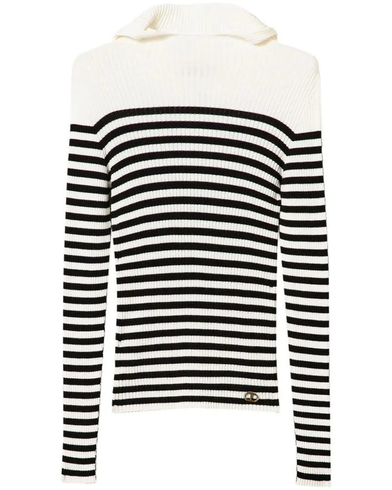Twin-Set Gestreifter Pullover - Schwarz Schwarz