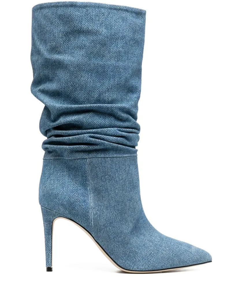 Paris Texas Spitze Stiefel im Jeans-Look 98mm - Blau Blau