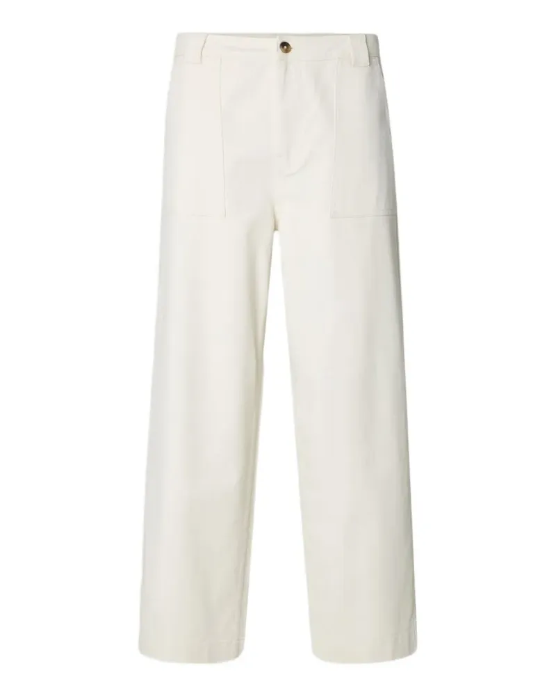 Selected wide leg trousers - Weiß Weiß