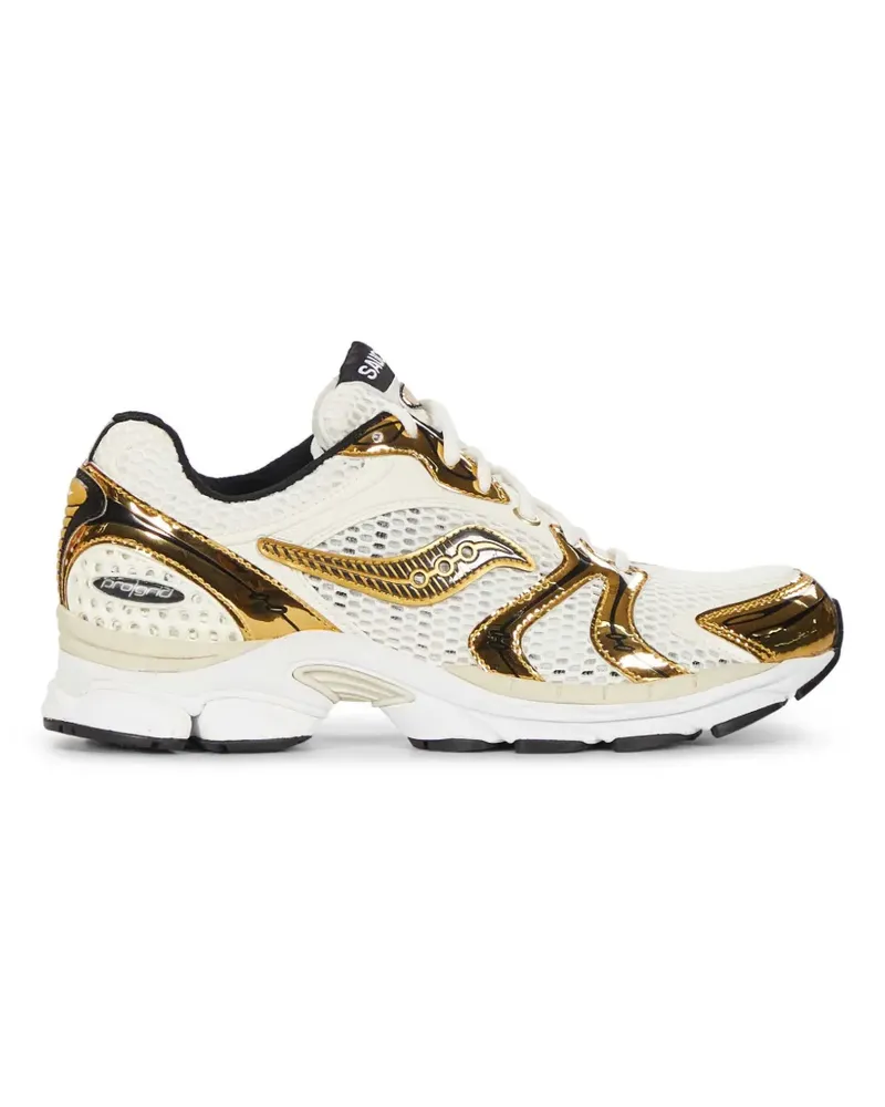 Saucony ProGrid Triumph 4 Mesh-Sneakers im Metallic-Look - Weiß Weiß