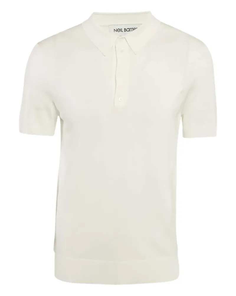 Neil Barrett 2024 Poloshirt mit geripptem Saum - Weiß Weiß