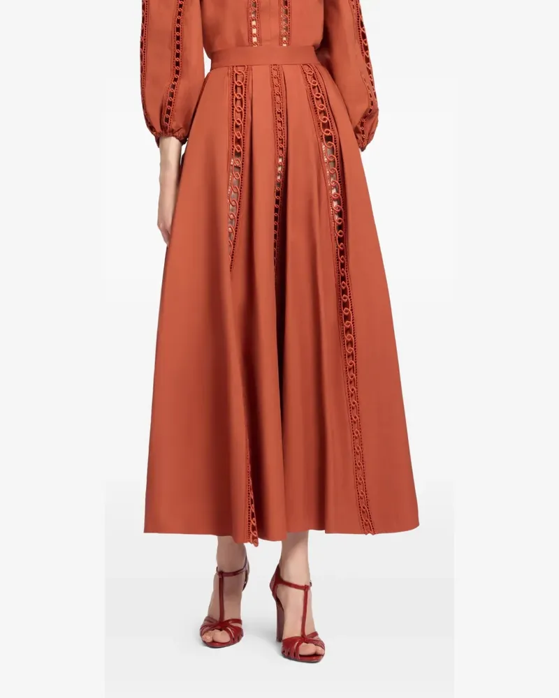 Elie Saab Klassischer Midirock - Orange Orange