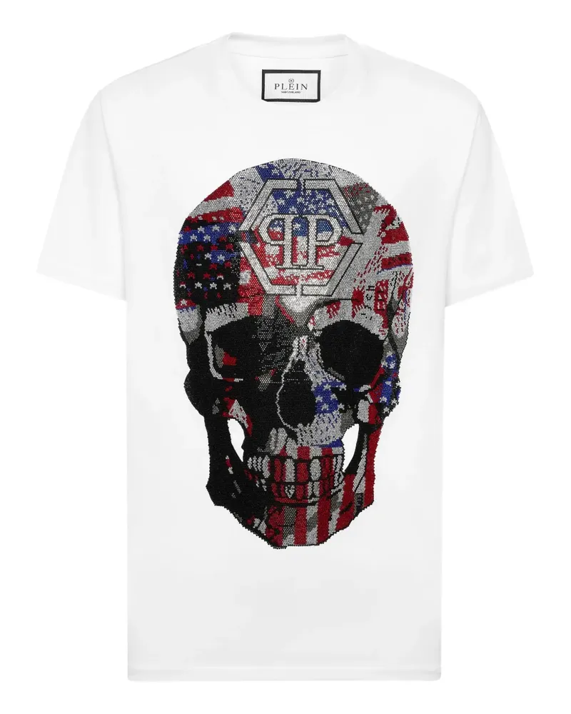 Philipp Plein T-Shirt mit Totenkopf-Print - Weiß Weiß