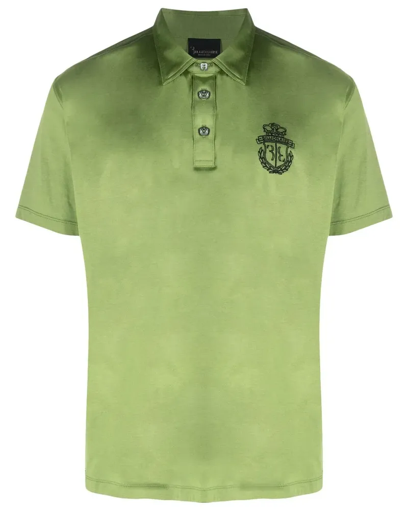 Billionaire Poloshirt mit Wappenstickerei - Grün Grün