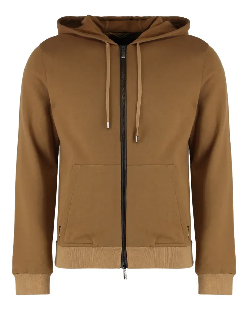 MOORER Taran-LIL zip-up hoodie - Braun Braun