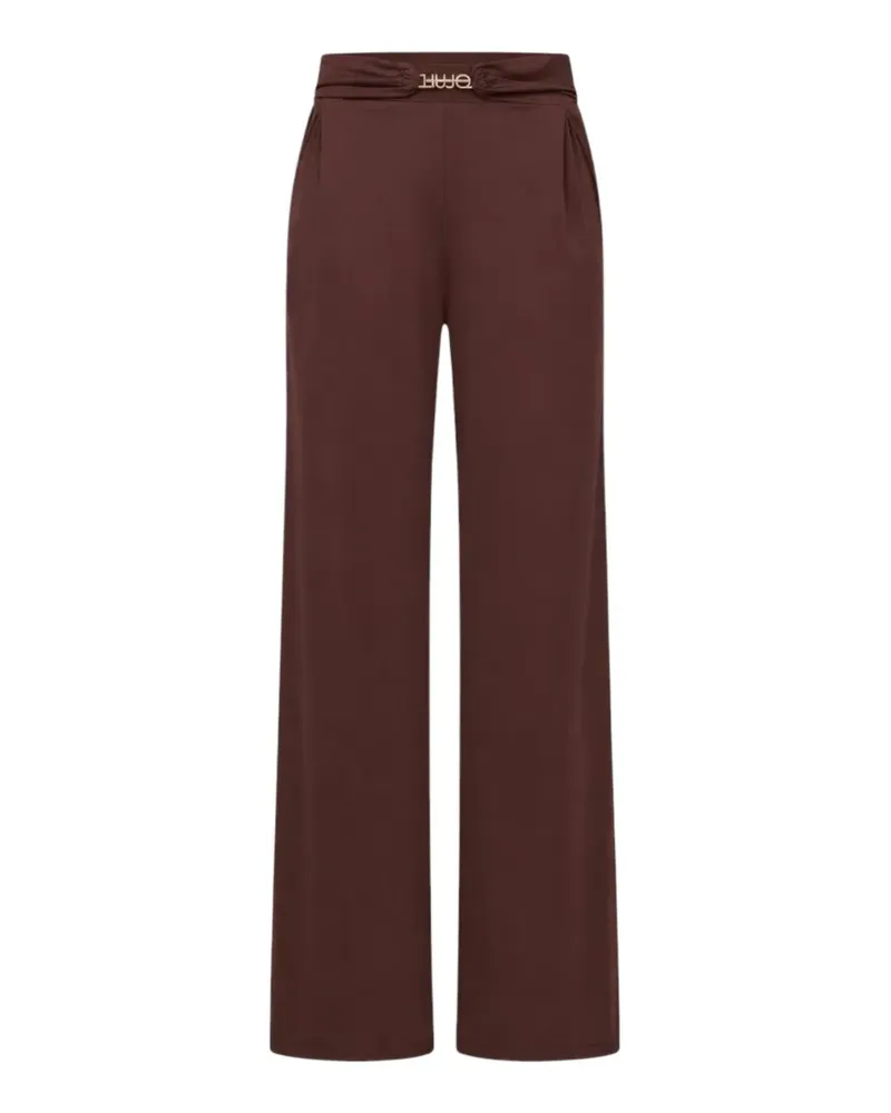 Liu Jo Wide-Leg-Hose mit Logo - Braun Braun