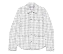 Tweed-Jacke mit Vichy-Karo - Grau