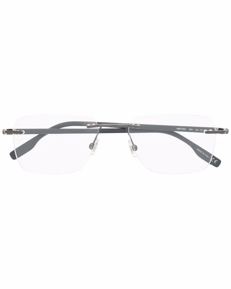Montblanc Rahmenlose Brille mit mattem Finish - Silber Silber