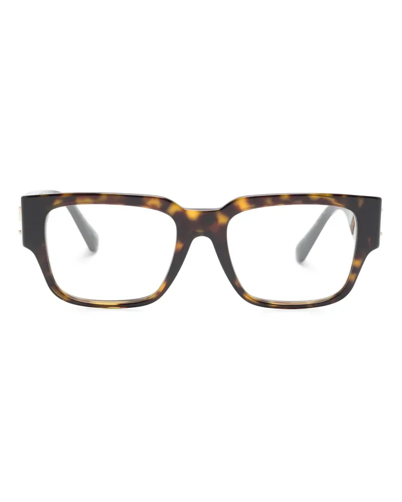 Versace Eckige Brille mit Medusa-Motiv - Braun Braun