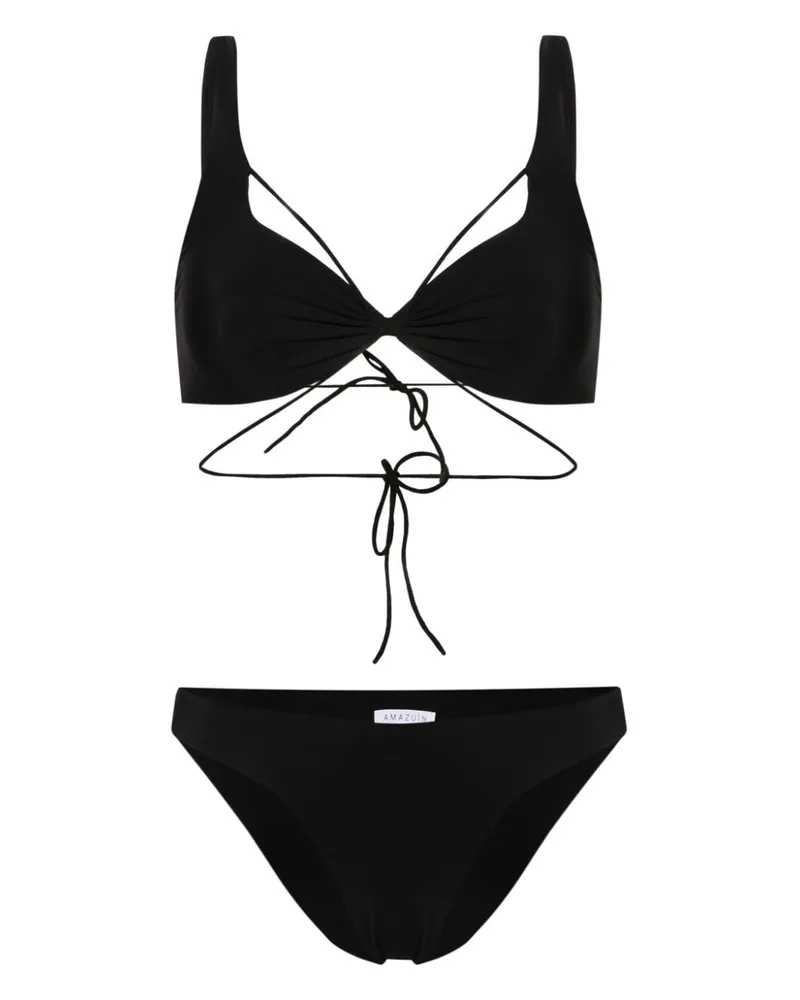 Amazuìn Hoch geschnittener Zelma Bikini Schwarz