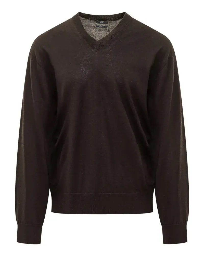 HOSIO V-neck wool sweater - Braun Braun
