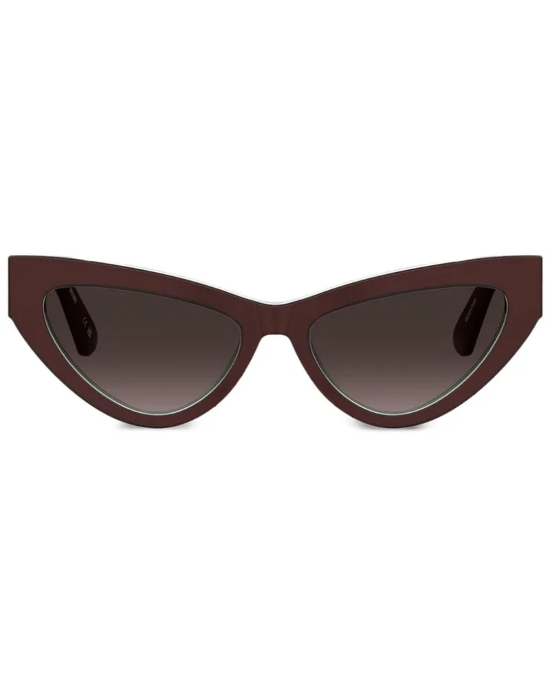 Moschino Sonnenbrille mit Logo-Schild - Rot Rot