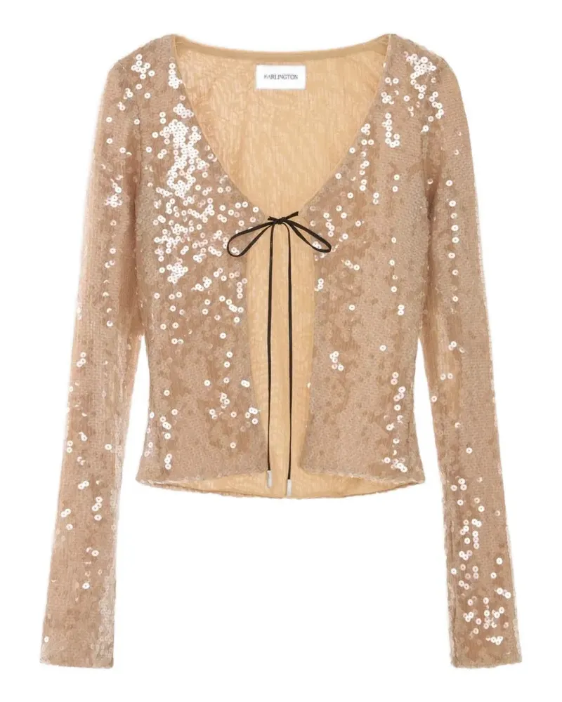 16ARLINGTON Elin sequin-embellished cardigan - Nude Nude