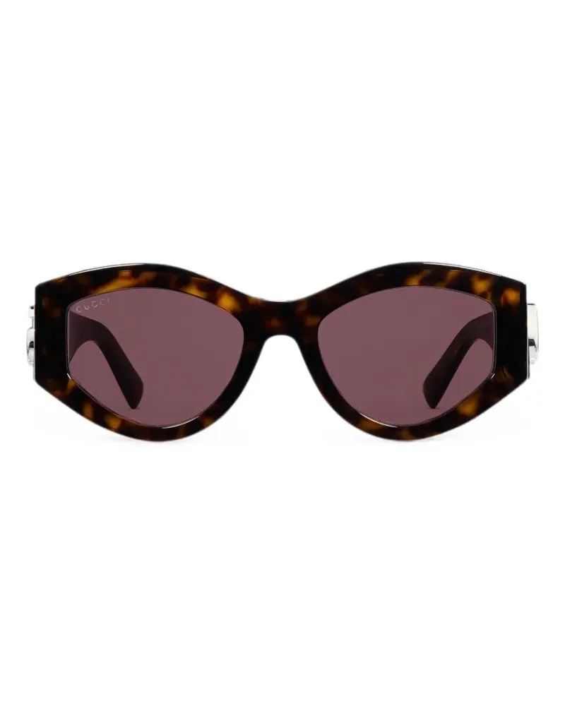Gucci oval-frame tortoiseshell sunglasses - Braun Braun