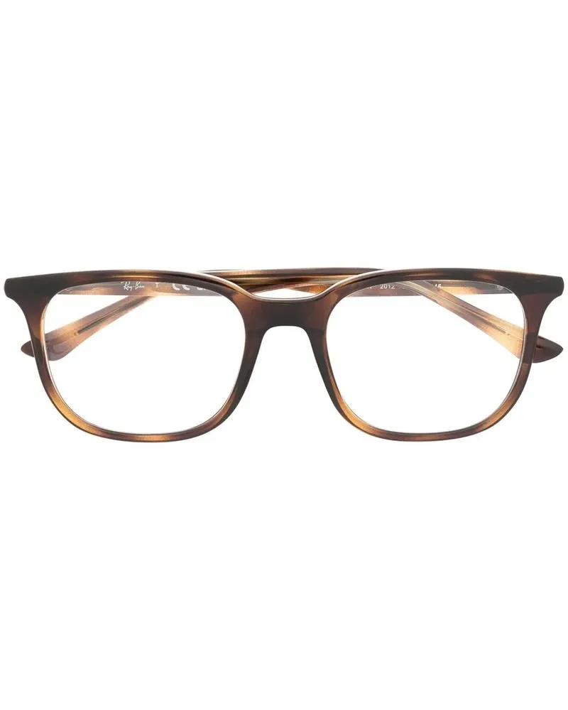 Ray Ban Eckige Brille in Schildpattoptik - Braun Braun