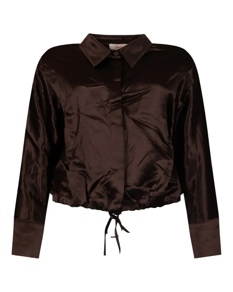 Derhy Madeleine satin-finish drawstring shirt - Braun Braun