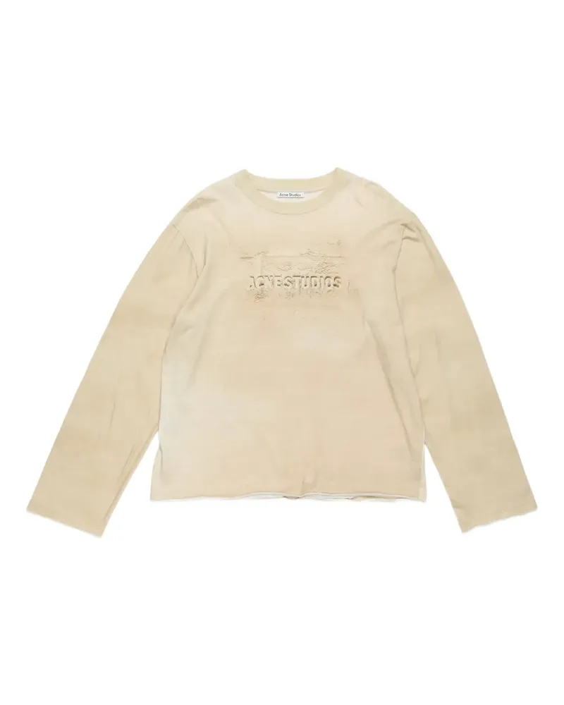 Acne Studios Langarmshirt mit Logo - Nude Nude