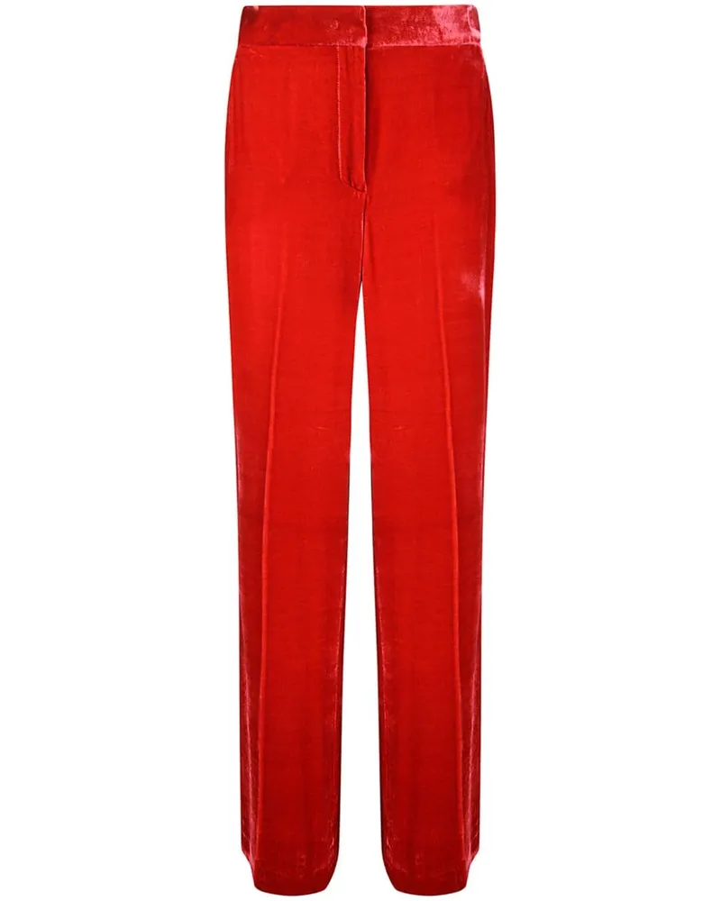 P.A.R.O.S.H. P.A.R.O H. Gerade Hose in Samtoptik Rot