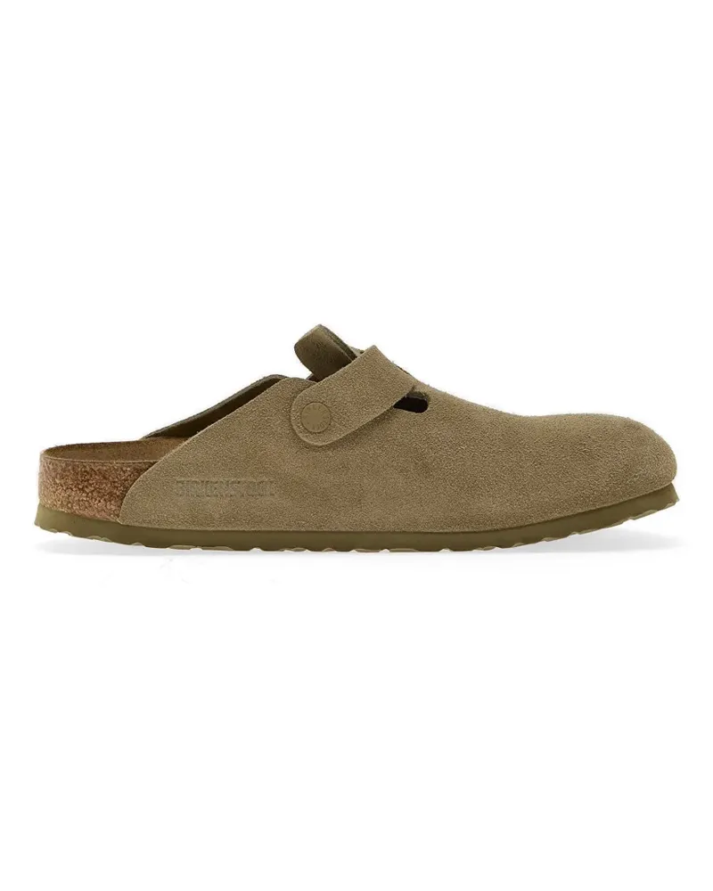 Birkenstock Flache Boston Mules aus Wildleder - Nude Nude