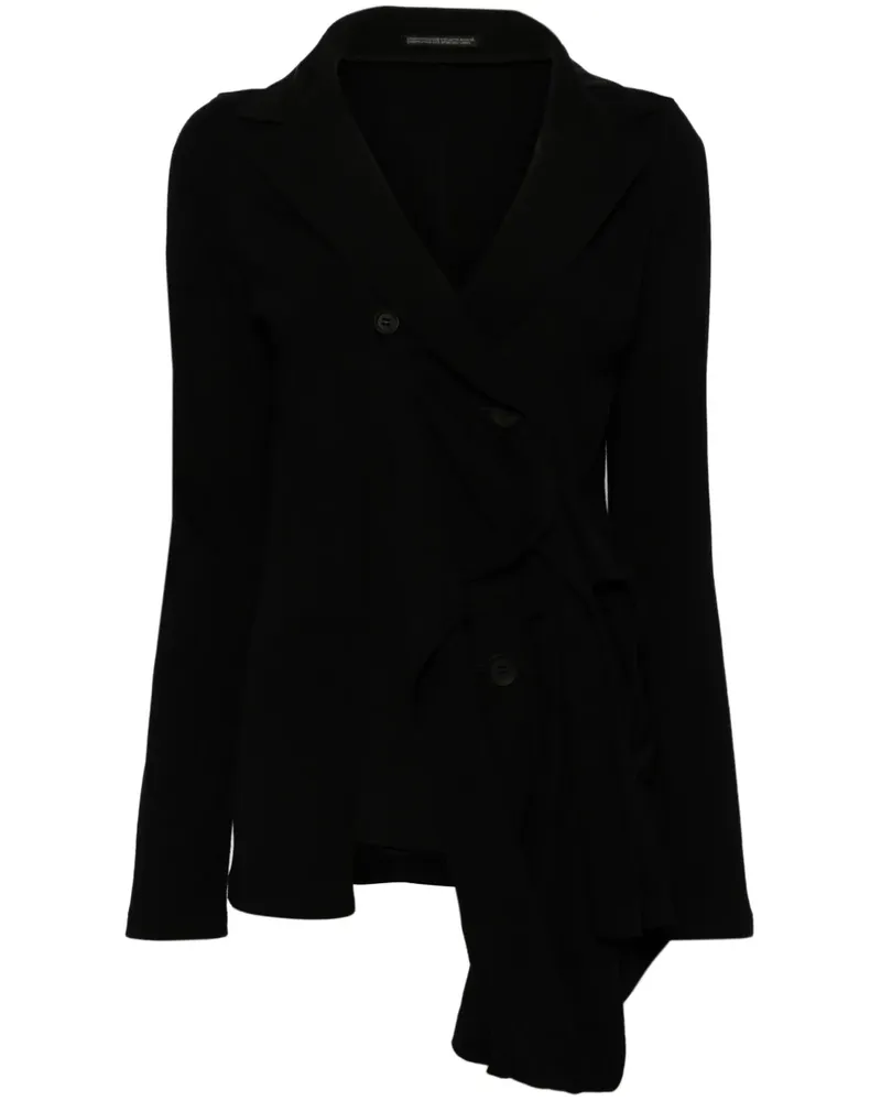 Yohji Yamamoto Asymmetrischer Blazer - Schwarz Schwarz