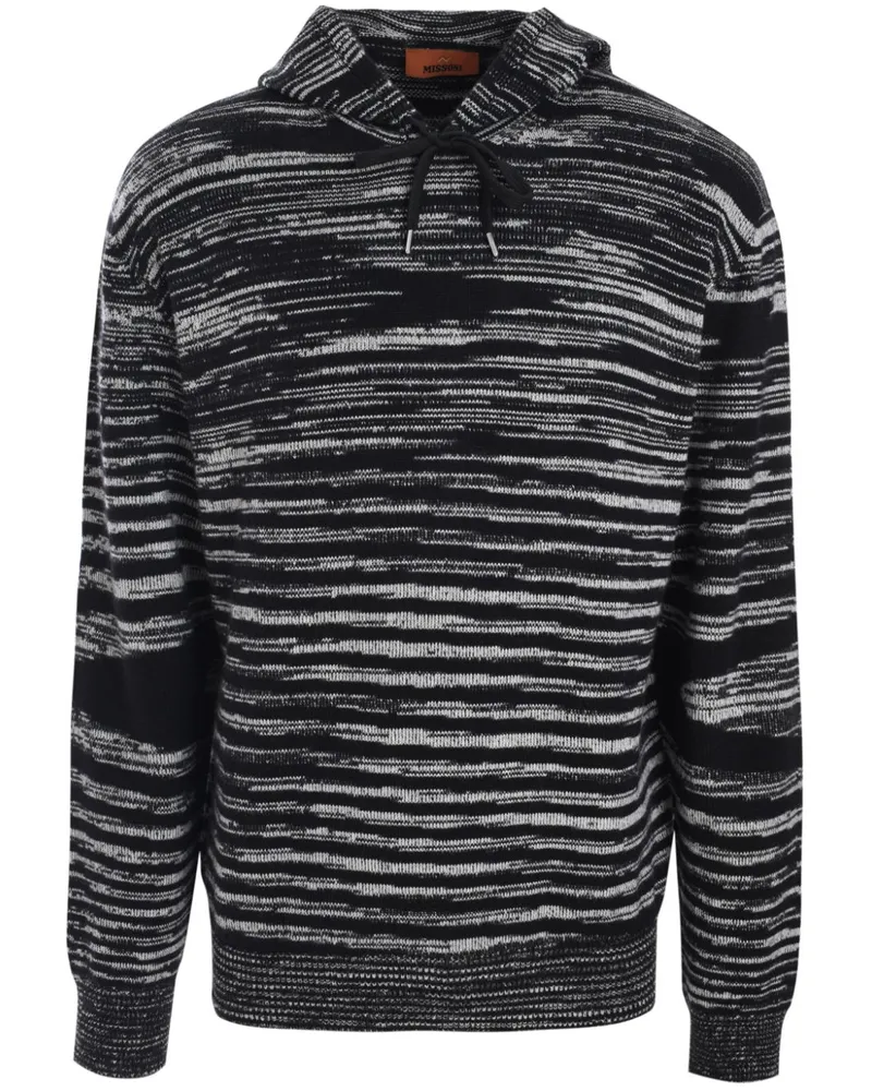 Missoni Hoodie in Intarsienstrick - Schwarz Schwarz