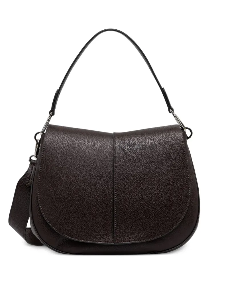 Gianni Chiarini Helena Round Schultertasche aus gekörntem Leder - Braun Braun