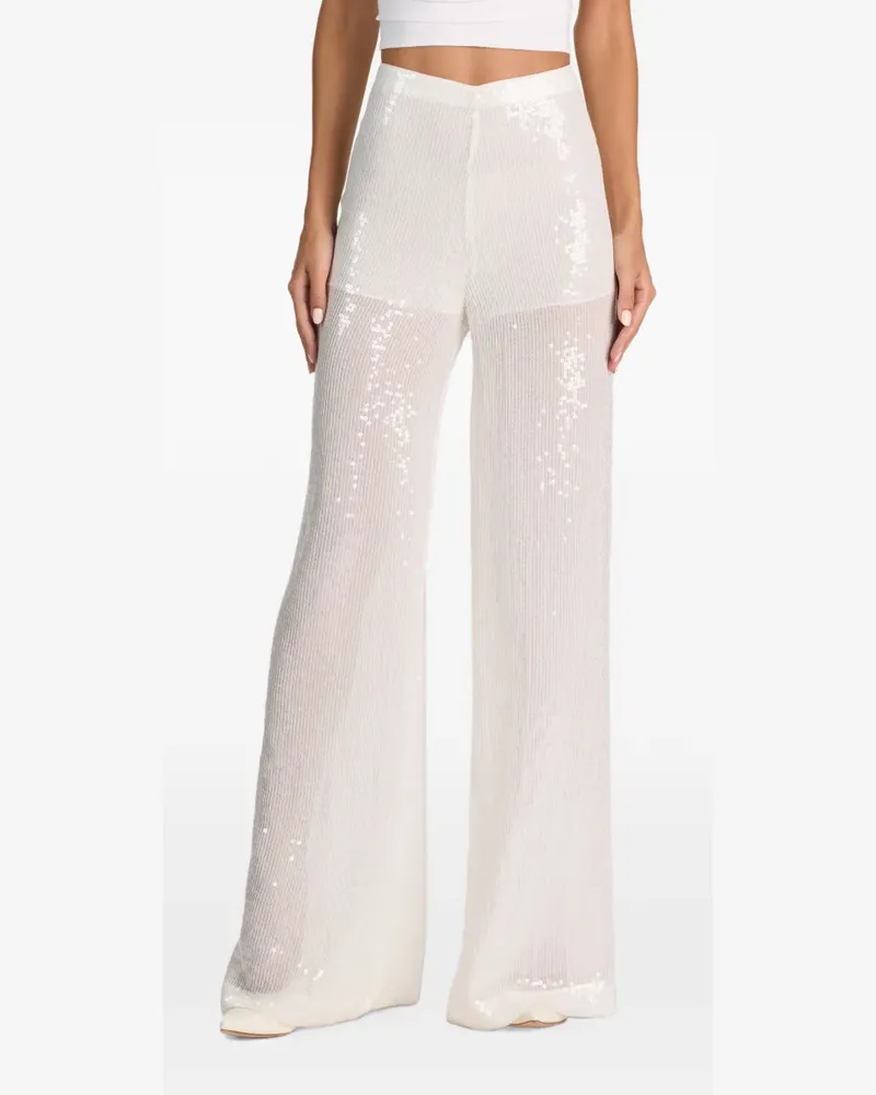 Alice + Olivia Athena sequin-embellished trousers - Weiß Weiß