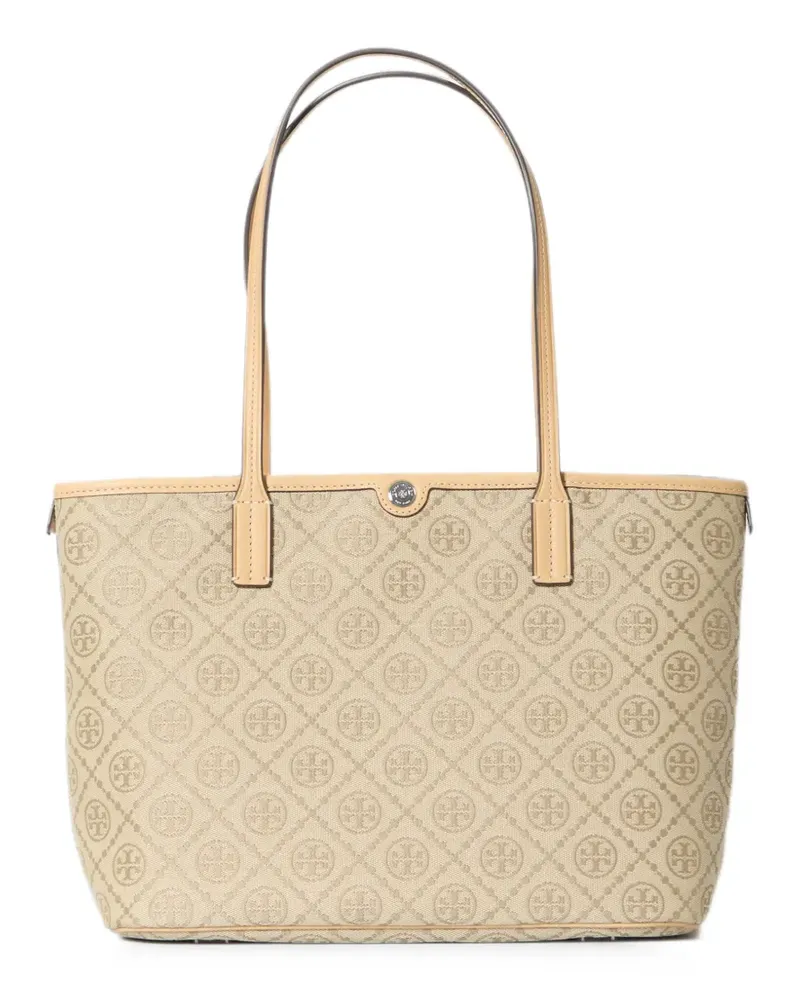 Tory Burch T Monogram Jacquard-Tote Bag mit Reißverschluss - Nude Nude