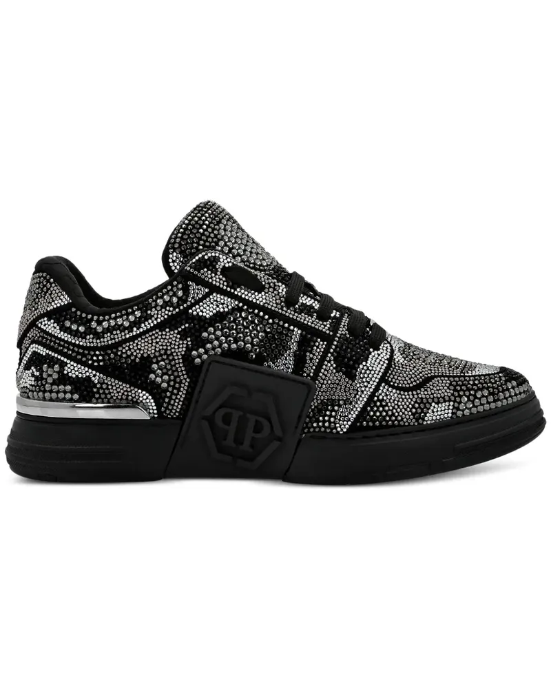 Philipp Plein Crystal Royal Street Sneakers mit Logo-Prägung - Schwarz Schwarz