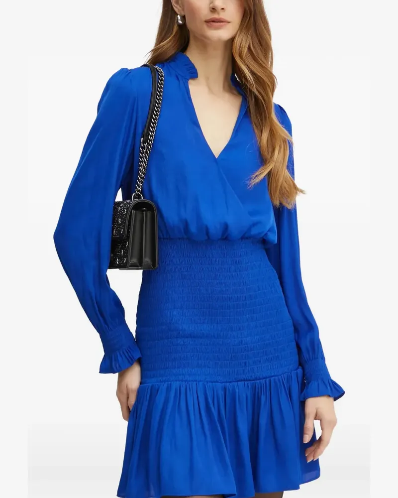Morgan ruffled smocked dress - Blau Blau