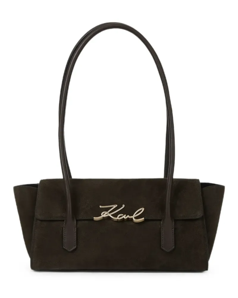 Karl Lagerfeld K/Signature Schultertasche aus Wildleder - Braun Braun