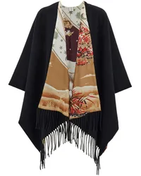 Ferragamo Wendbares Cape mit Day&Night-Print Schwarz