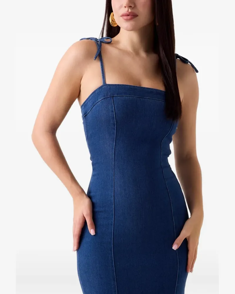 Guess Midikleid mit geschnürten Trägern - Blau Blau