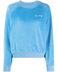 SPORTY & RICH Sweatshirt mit Logo-Stickerei Blau