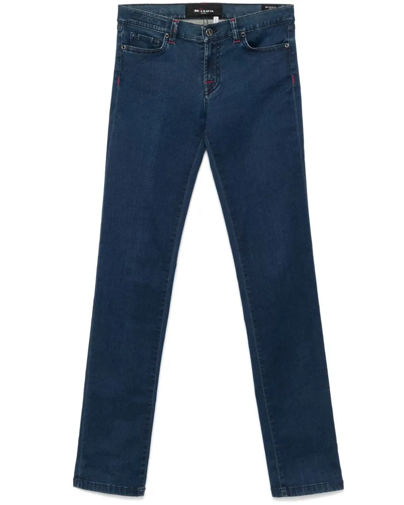 Kiton Skinny-Jeans mit Logo-Stickerei - Blau Blau
