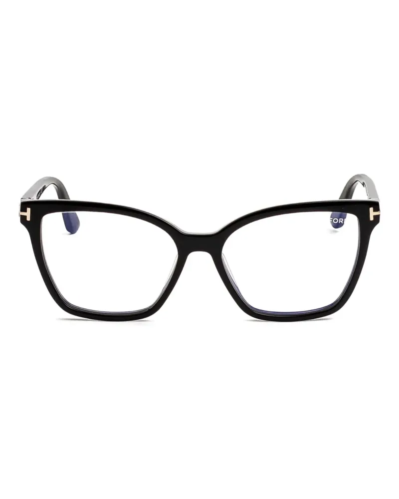 Tom Ford cat-eye clip-on glasses - Schwarz Schwarz