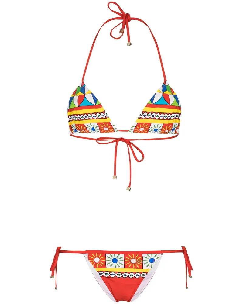 Dolce & Gabbana Bikini mit geometrischem Print - Rot Rot