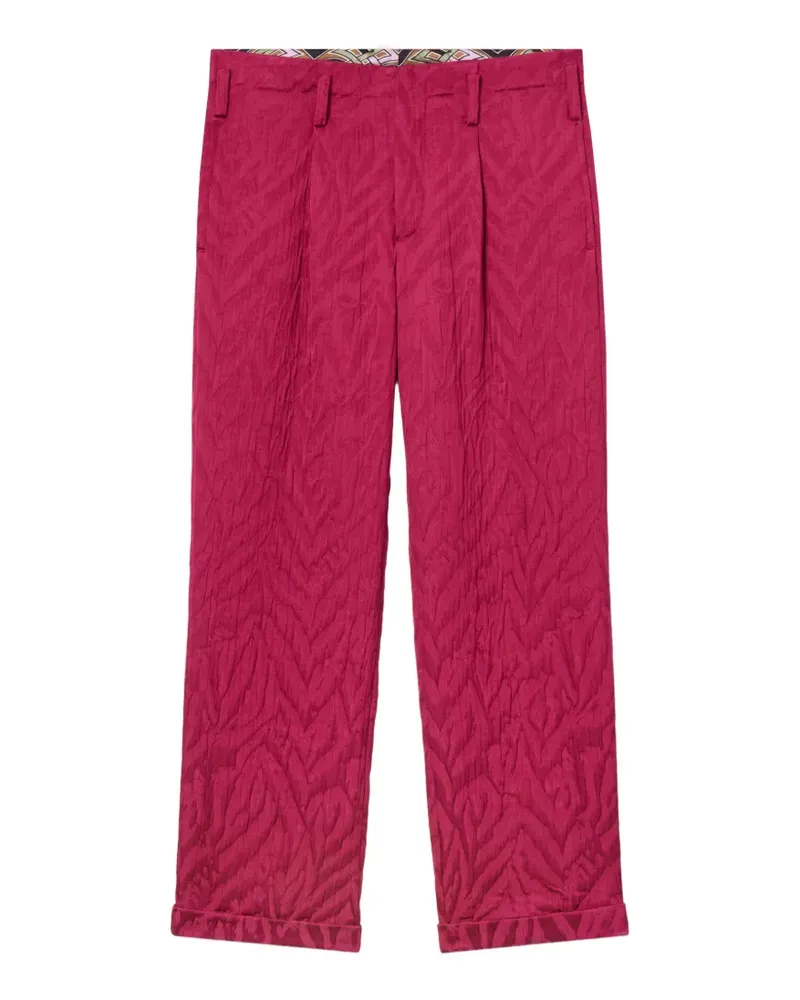 La DoubleJ Animalier Sigaretta Hose aus Matelassé-Jacquard - Rosa Rosa