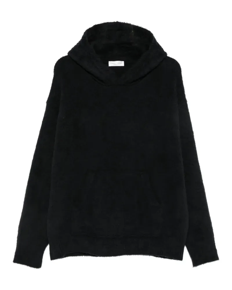 Roberto Collina Hoodie aus gebürstetem Strick - Schwarz Schwarz