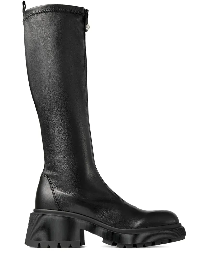 Jimmy Choo Lune Plateau-Stiefel mit Reißverschlussdetail 50mm - Schwarz Schwarz