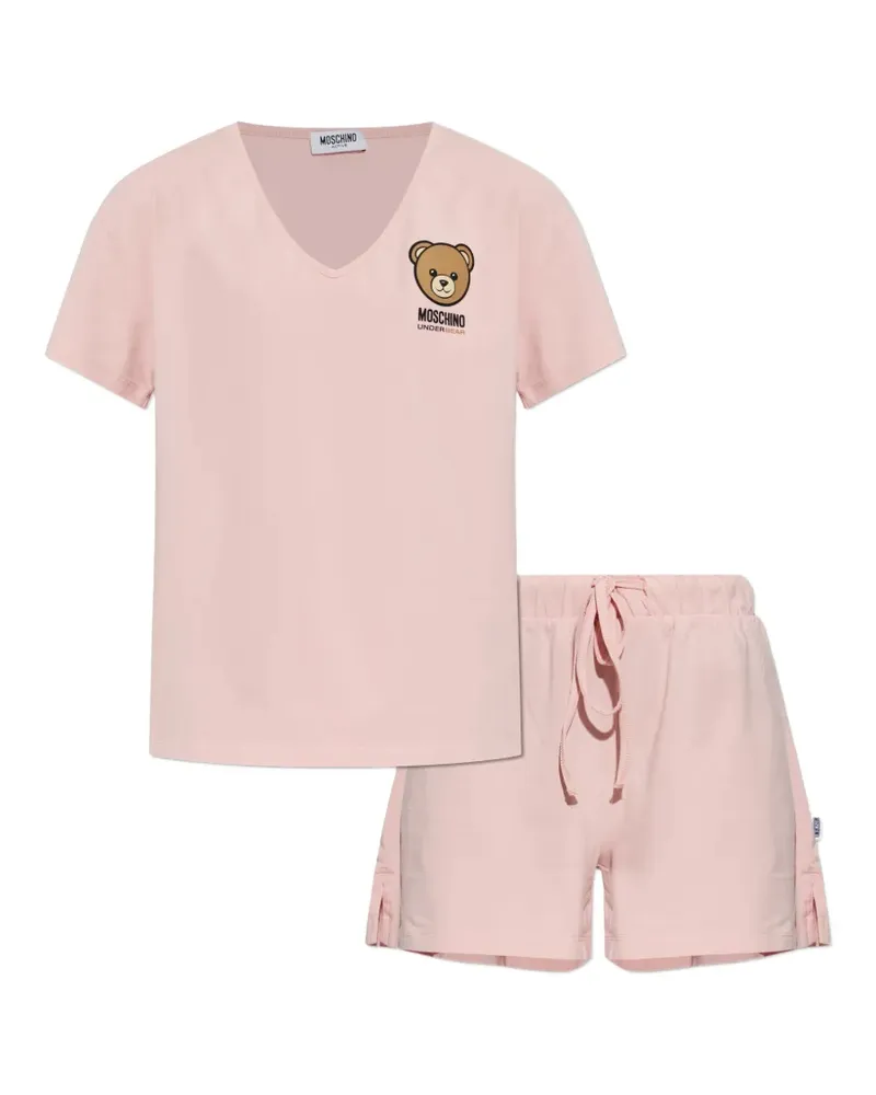 Moschino Pyjama mit Teddy-Print - Rosa Rosa