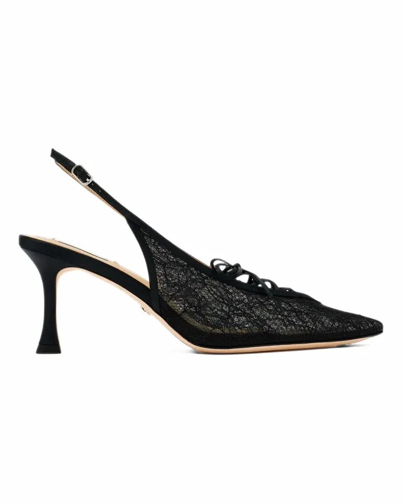 Badgley Mischka Raine Slingback-Pumps aus Spitze mit Schnürung - Schwarz Schwarz