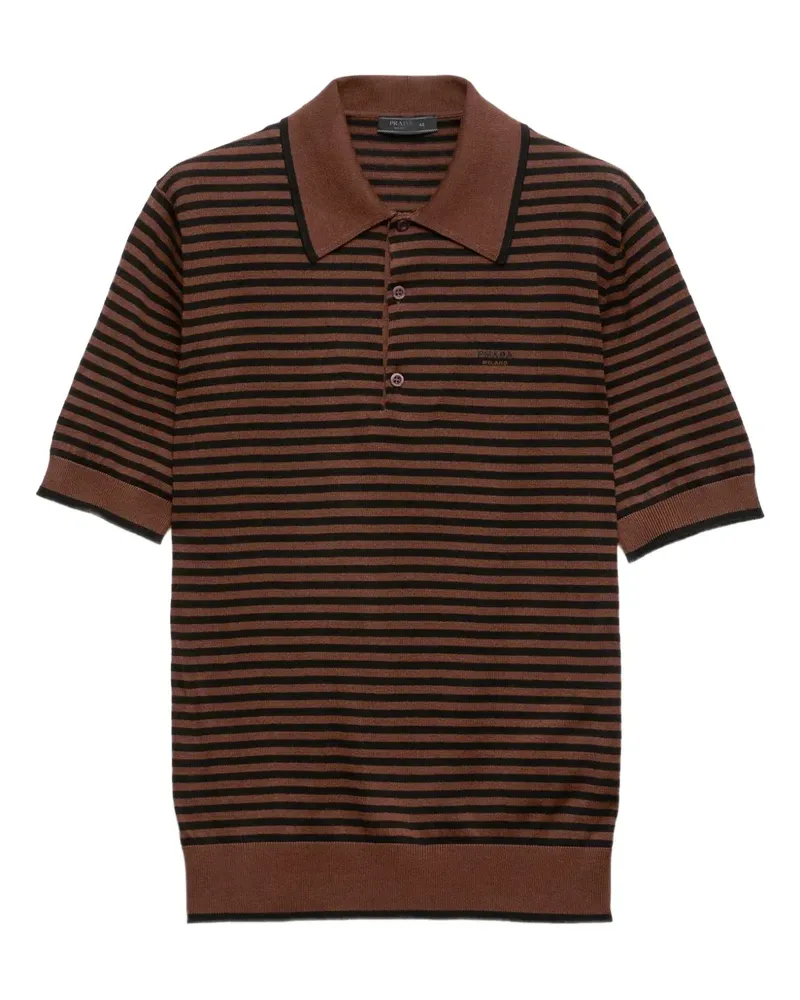 Prada Gestreiftes Poloshirt - Braun Braun