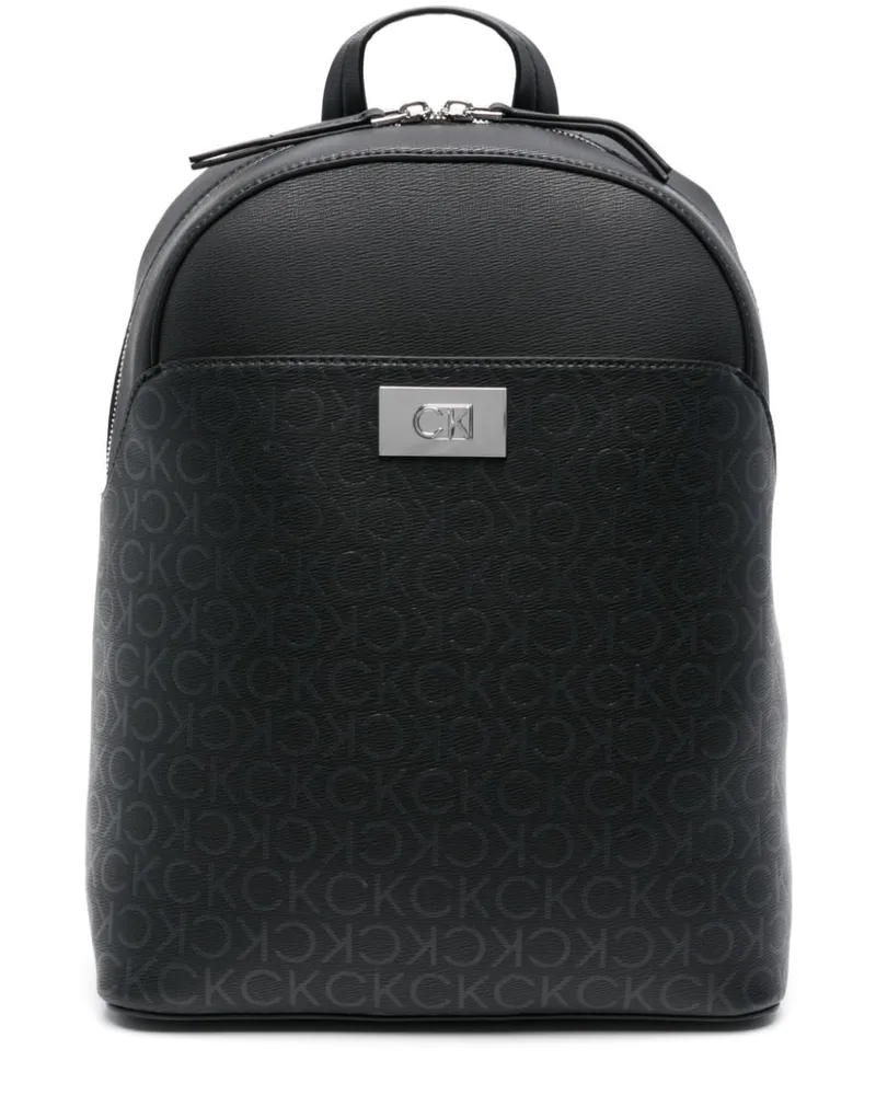 Calvin Klein Rucksack mit Monogrammmuster Schwarz