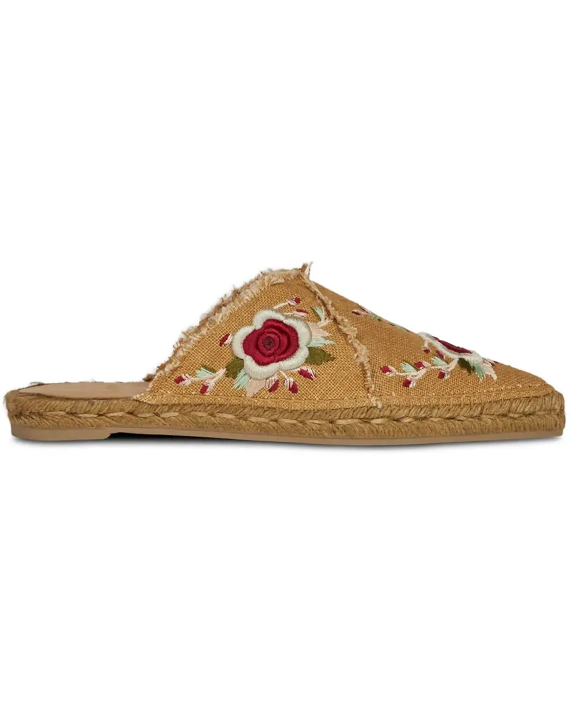Etro Espadrilles mit Blumenstickerei - Nude Nude