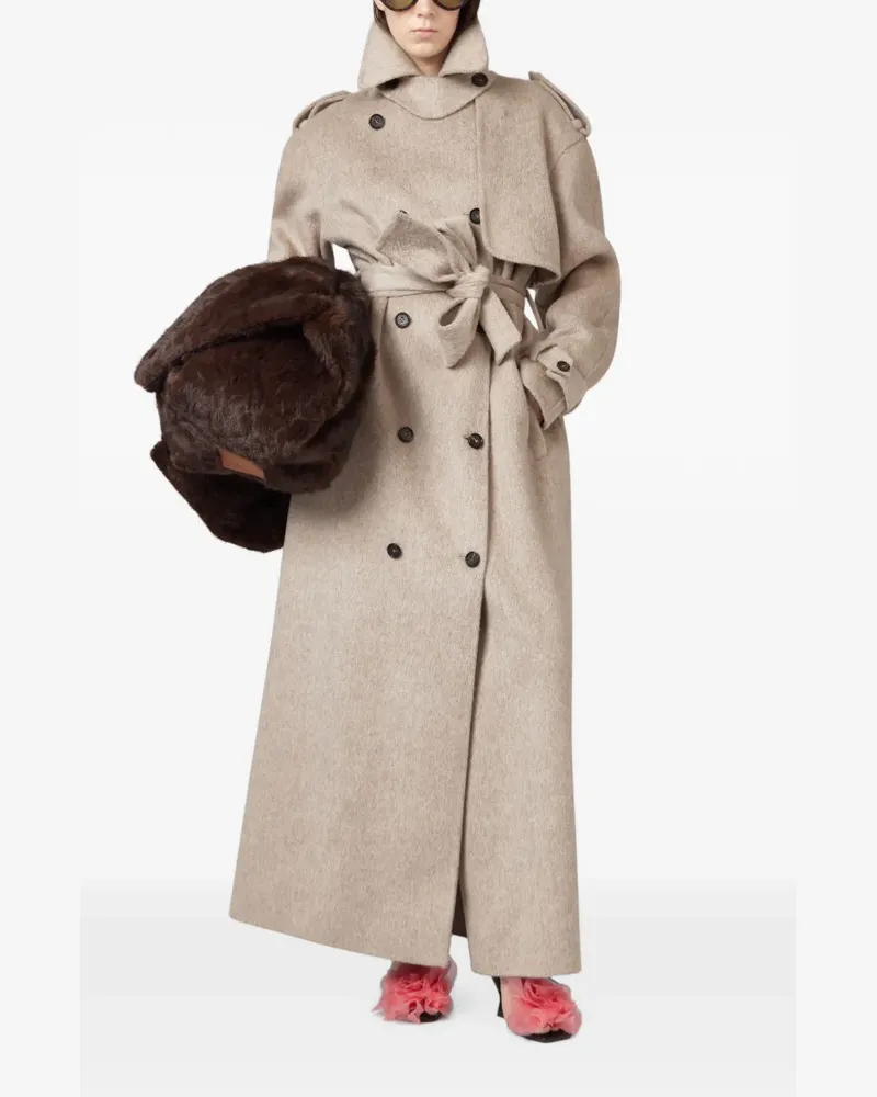 Giuseppe di Morabito double-breasted belted coat - Nude Nude