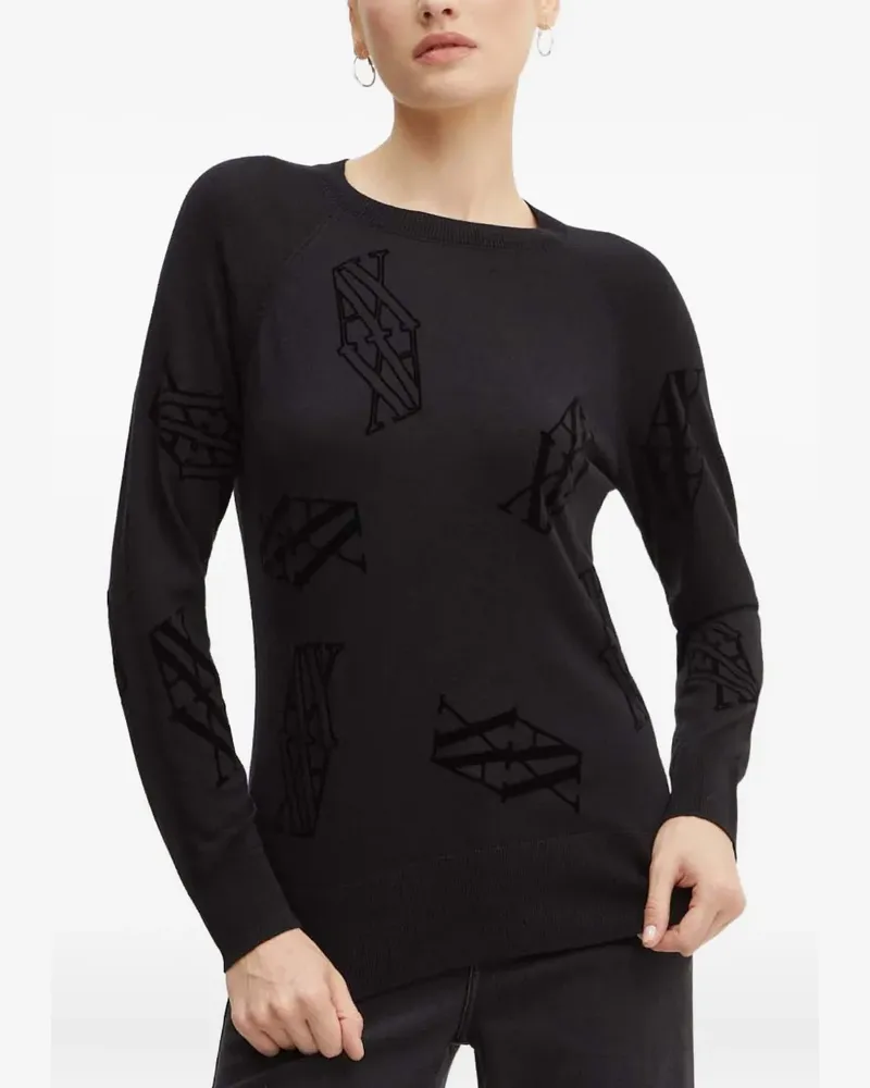 Armani Exchange Pullover mit Logo-Verzierung - Schwarz Schwarz